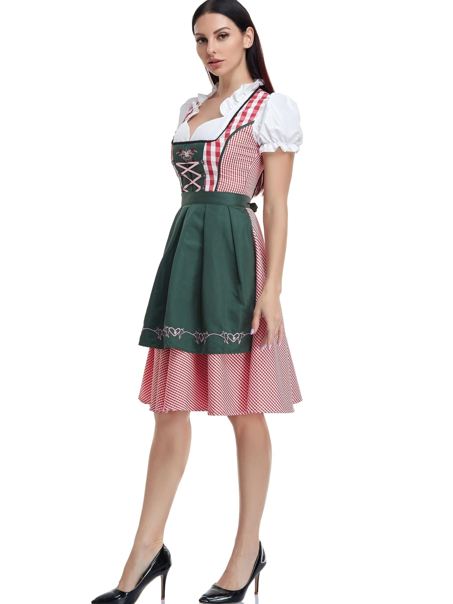 Damen Oktoberfest Dirndl Kleid | Kurz Kariert