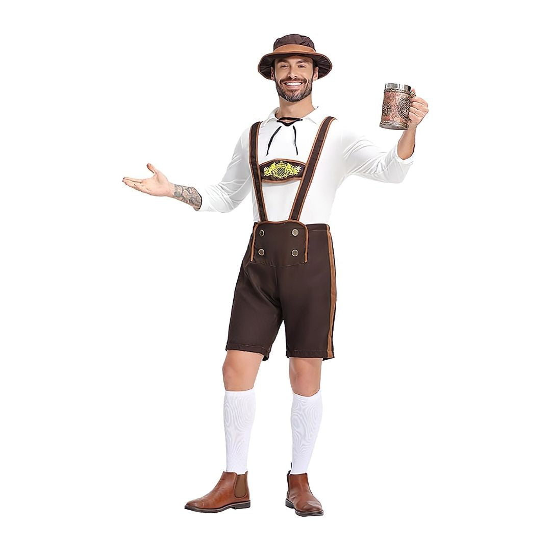 Herren Oktoberfest Trachten Outfit 2025 | Kurz Mit Hosenträger