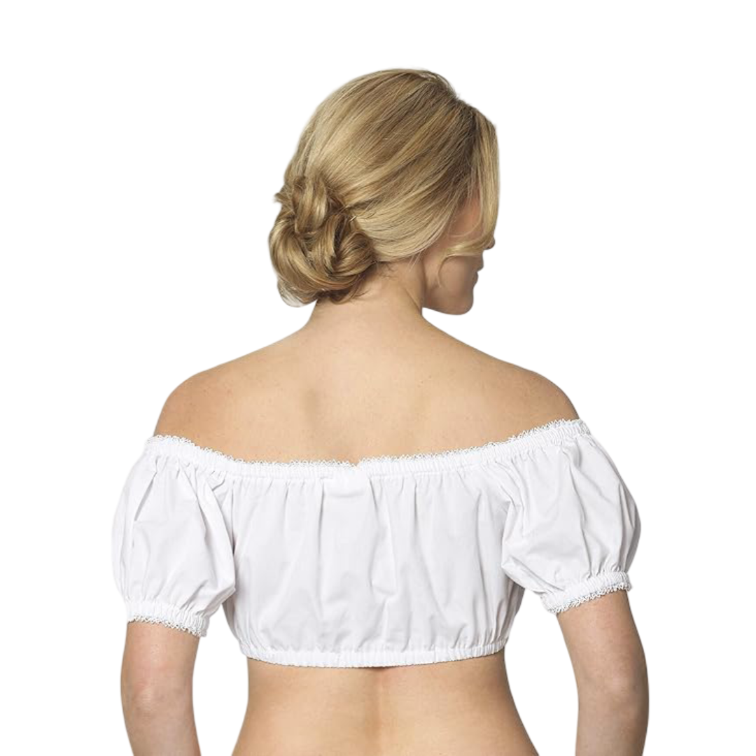 Damen Oktoberfest Dirndl Bluse | Kurz Schulterfrei