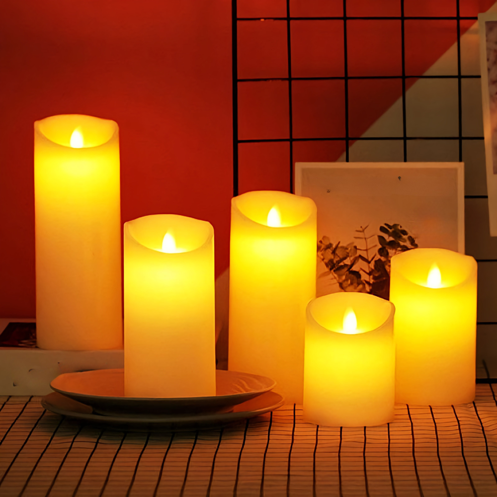 LED Stumpenkerzen Flammenlos Warmweiß Dekoration