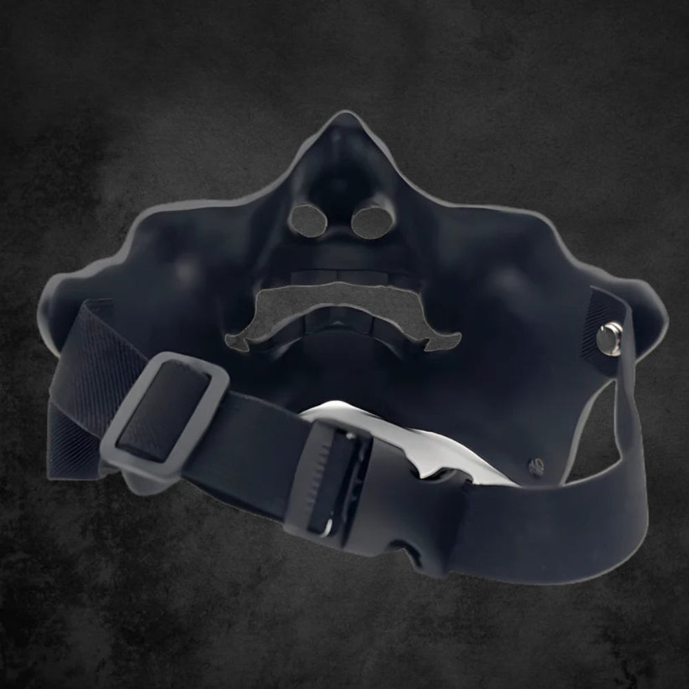 Japanische Samurai Maske Schwarz Kunststoff Deko