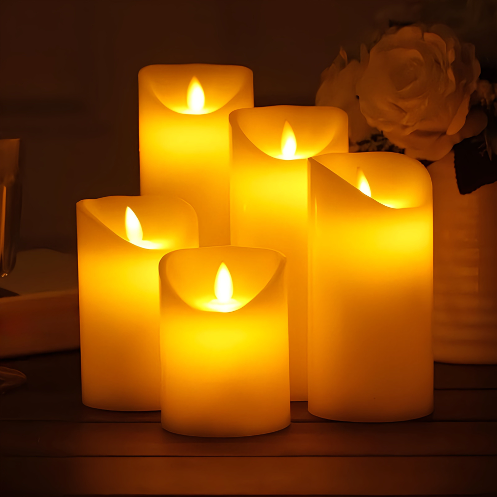 LED Stumpenkerzen Flammenlos Warmweiß Dekoration