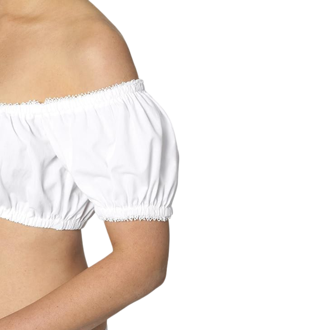 Damen Oktoberfest Dirndl Bluse | Kurz Schulterfrei