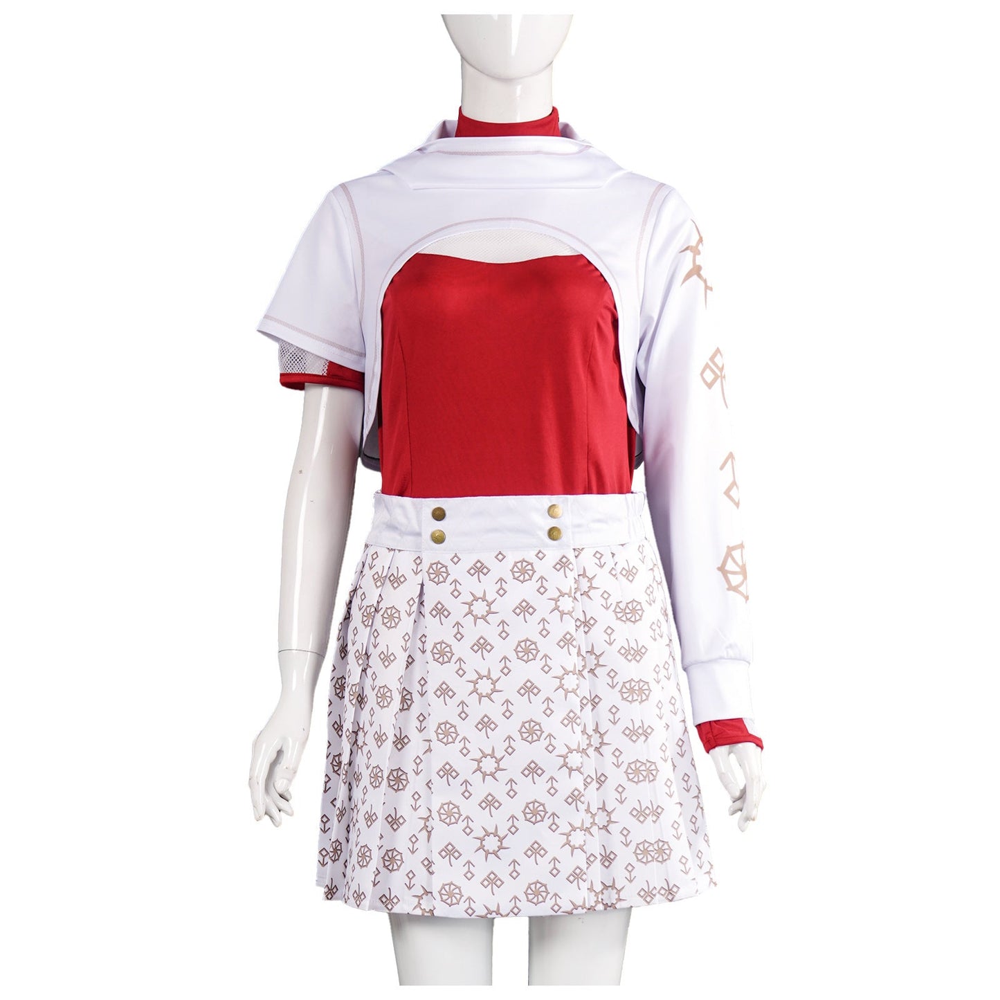Kinder Kostüm Rot Weiß Vampir Outfit – Halloween Karneval Cosplay Kleid