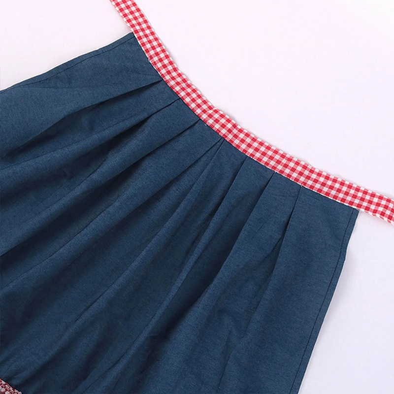 Damen Oktoberfest Kariertes Dirndl Kleid | Mini