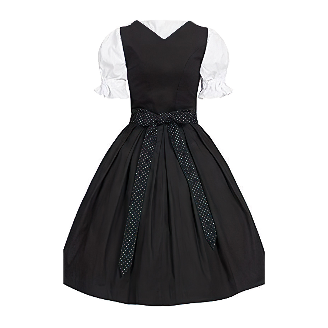 Damen Oktoberfest Dirndl Kleid | Hochgeschlossen Schwarz