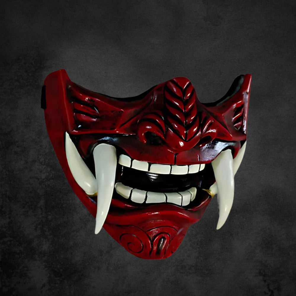 Japanische Halbmaske Oni Latex Samurai