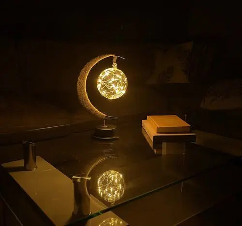 LED Tischlampe Mondlicht Glas Dekoleuchte