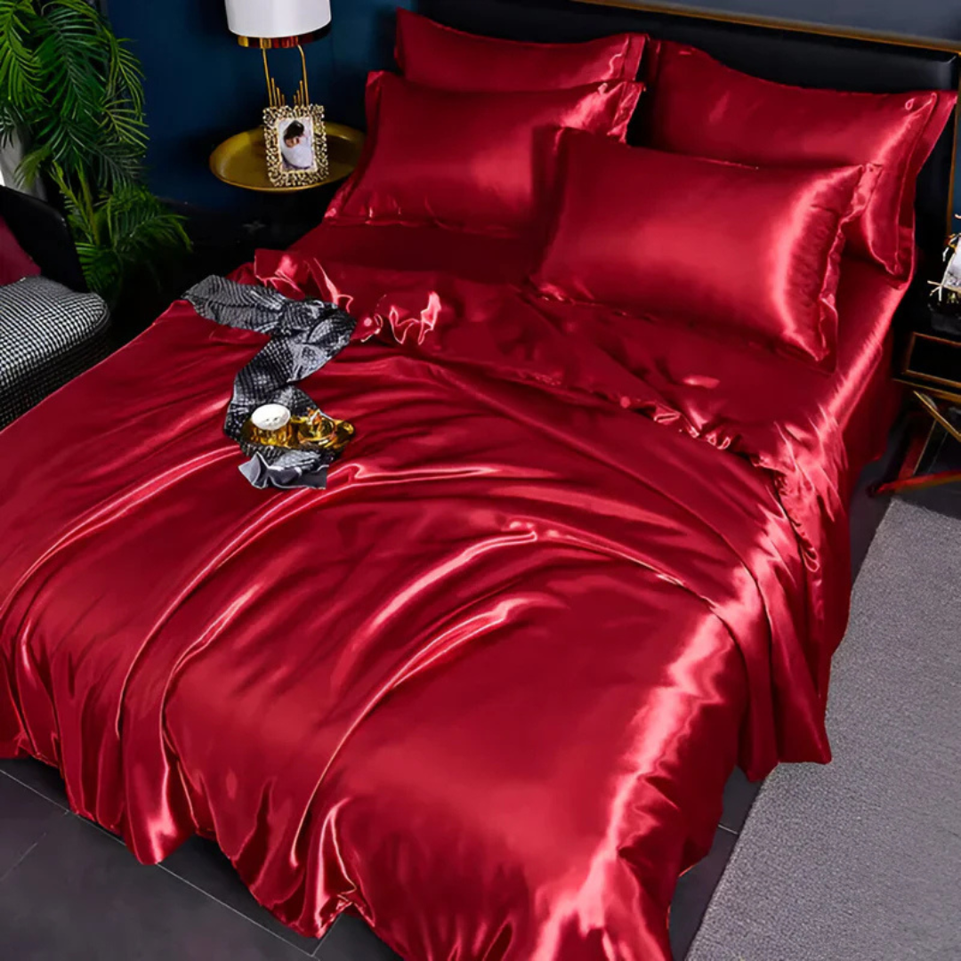Satin Bettwäsche Set Luxuriös Glänzend