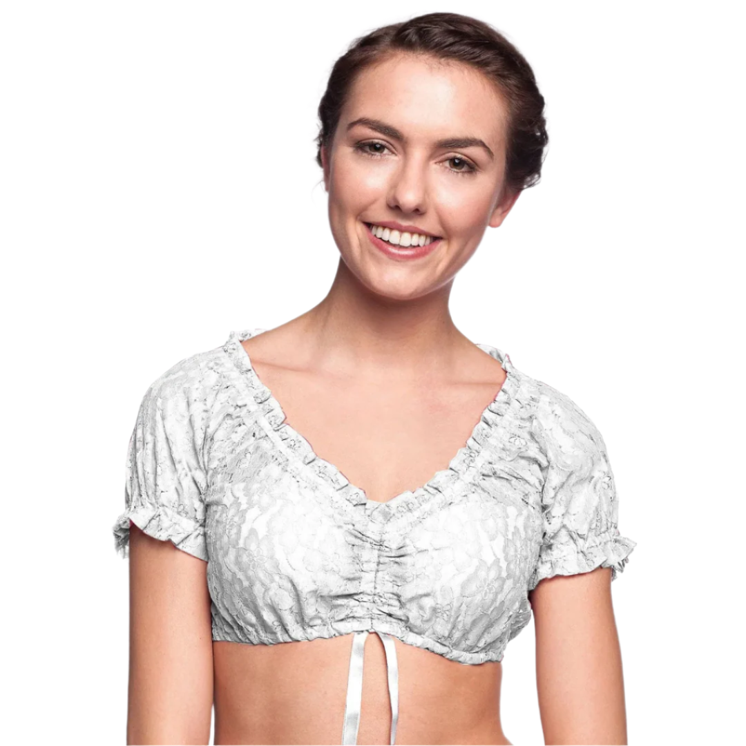 Damen Oktoberfest Dirndl Bluse 2025 Kurz Gerüscht