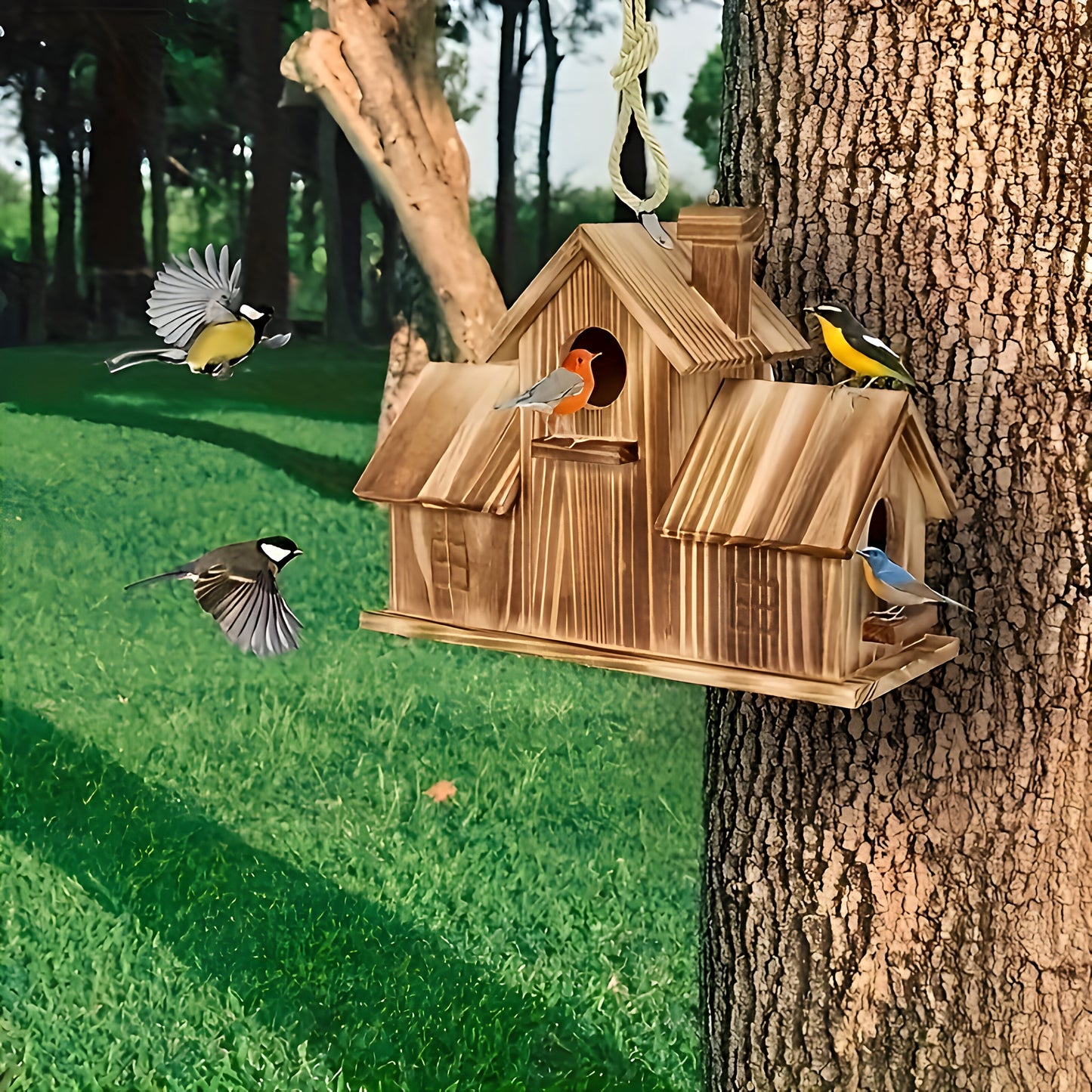 Vogelhaus Holz Rustikal Mehrfach Nistkasten