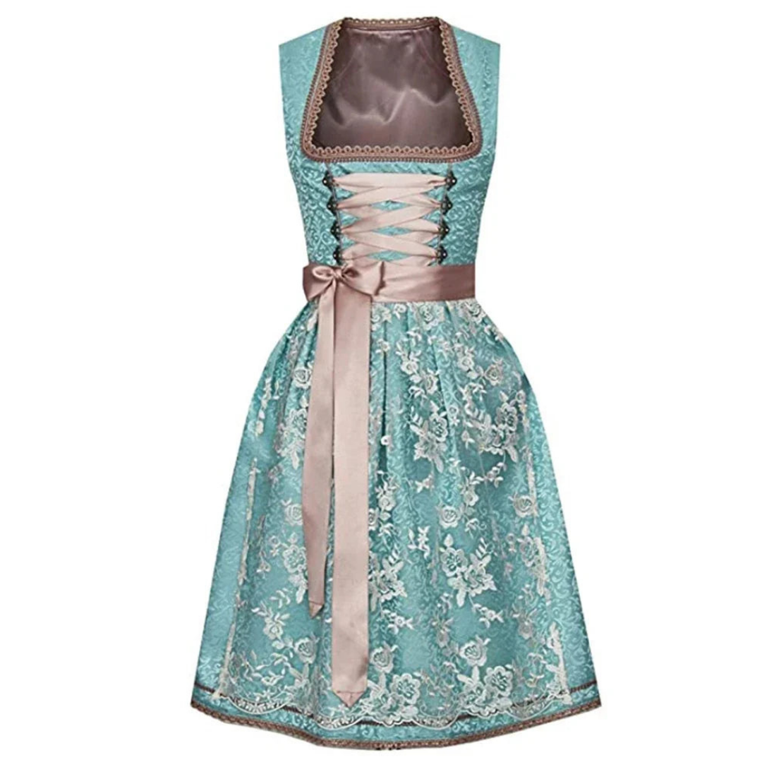 Damen Oktoberfest Dirndl Kleid 2025 | Kurz Ärmellos