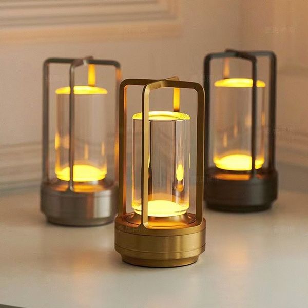 LED Tischlampe Glas Kristall Modern Metall