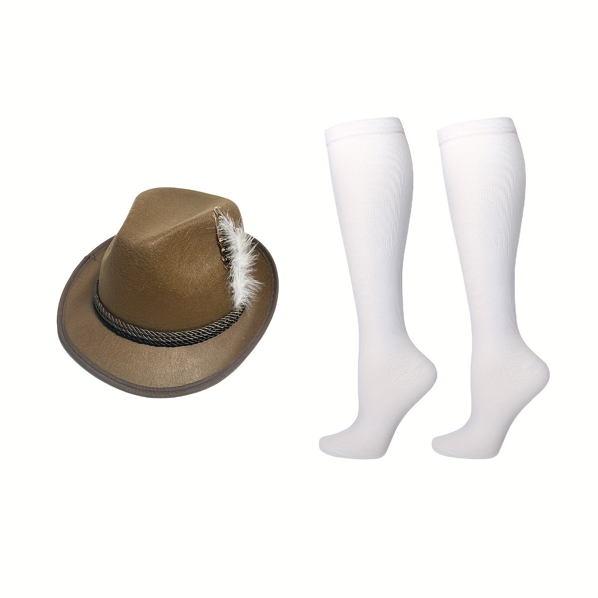 Oktoberfest Trachten Accessoire Set 2025 | Hut und Kniestrümpfe