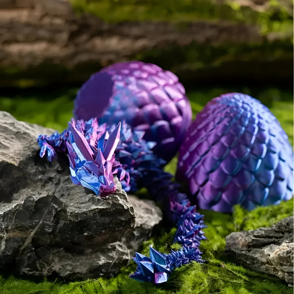 Deko Figur Kristall Drache mit Ei