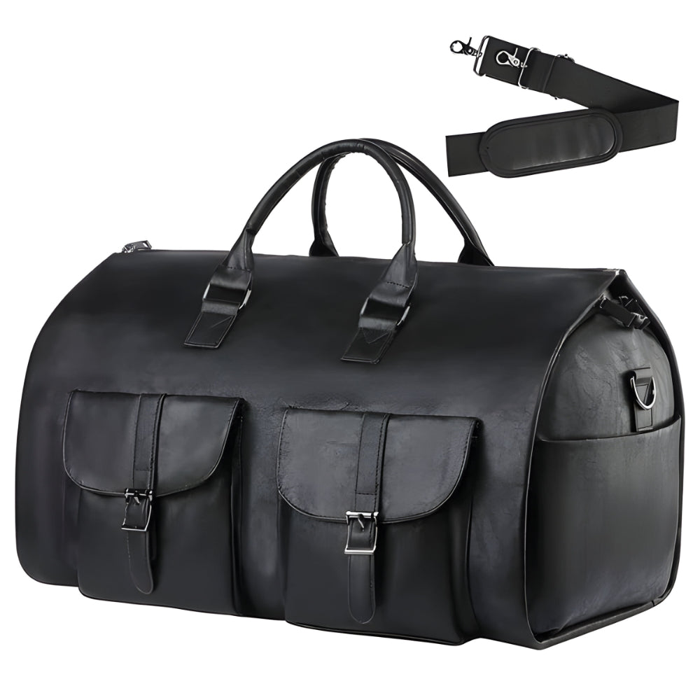 Reisetasche Leder Weekender 3-in-1 mit Kleidersack