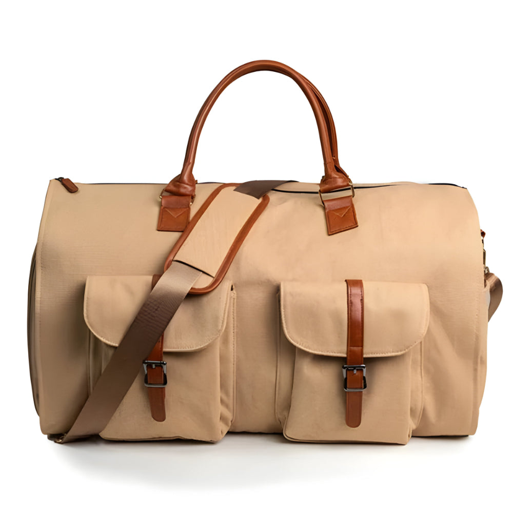 Reisetasche Leder Weekender 3-in-1 mit Kleidersack