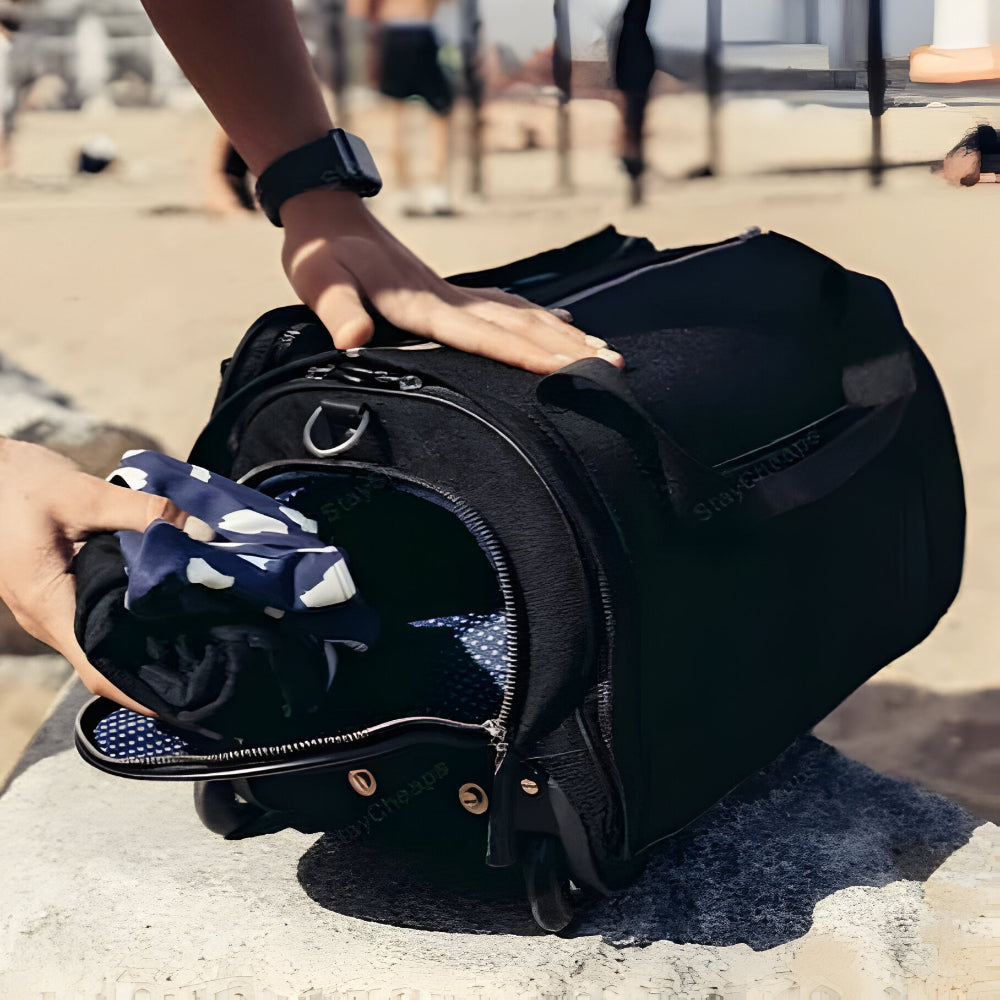 Reisetasche Leder Weekender 3-in-1 mit Kleidersack