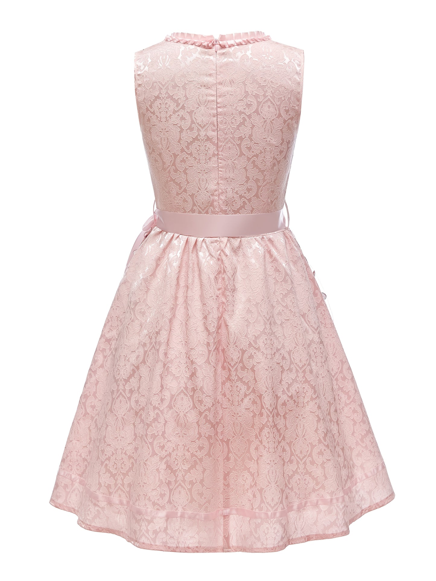 Damen Oktoberfest Spitzen Dirndl Kleid | Kurz Ärmellos Mini