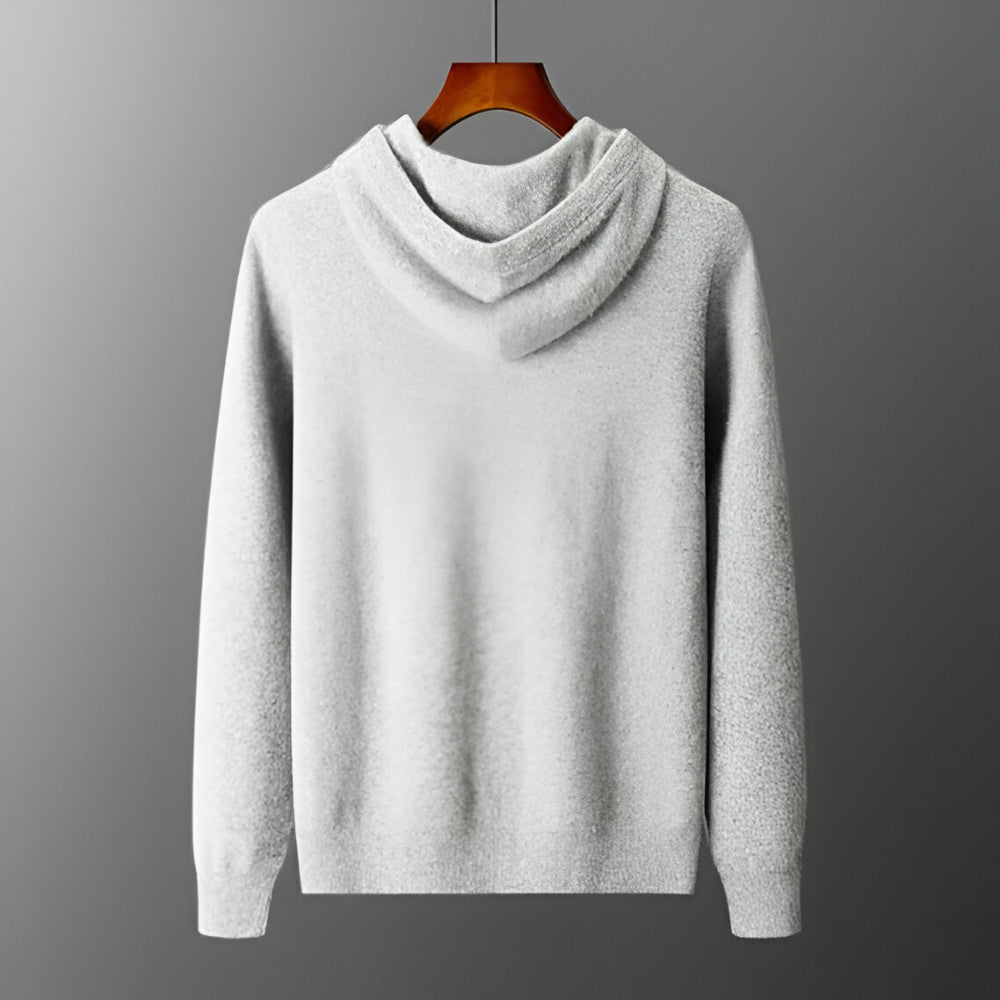 Herren Merino Wolle Strick Hoodie Pullover