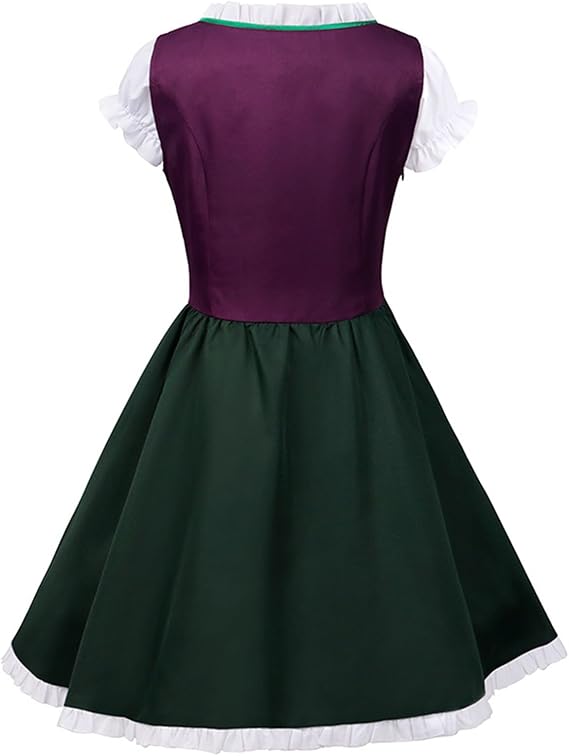 Damen Oktoberfest Lila Dirndl Kleid | Kurz Ärmellos