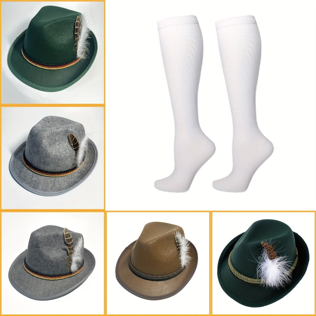 Oktoberfest Trachten Accessoire Set 2025 | Hut und Kniestrümpfe