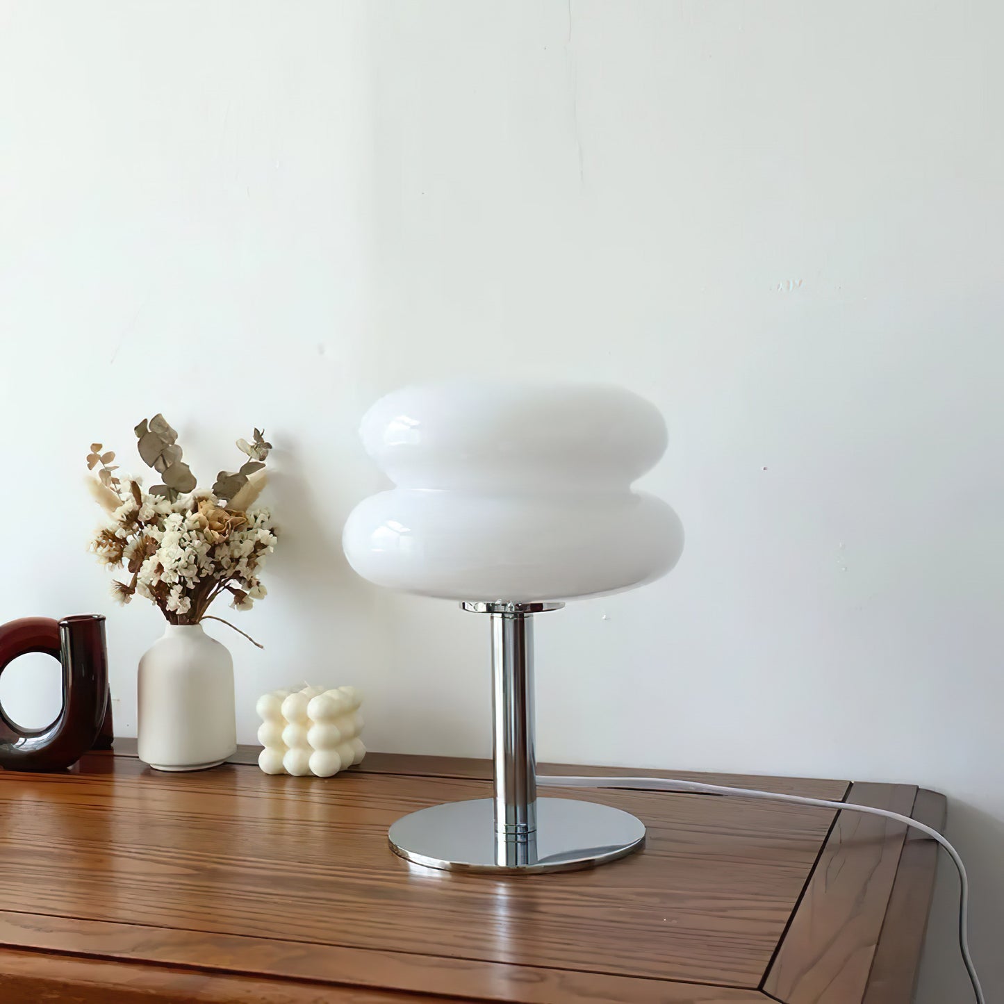Tischlampe Glas Retro Design Wohnlicht