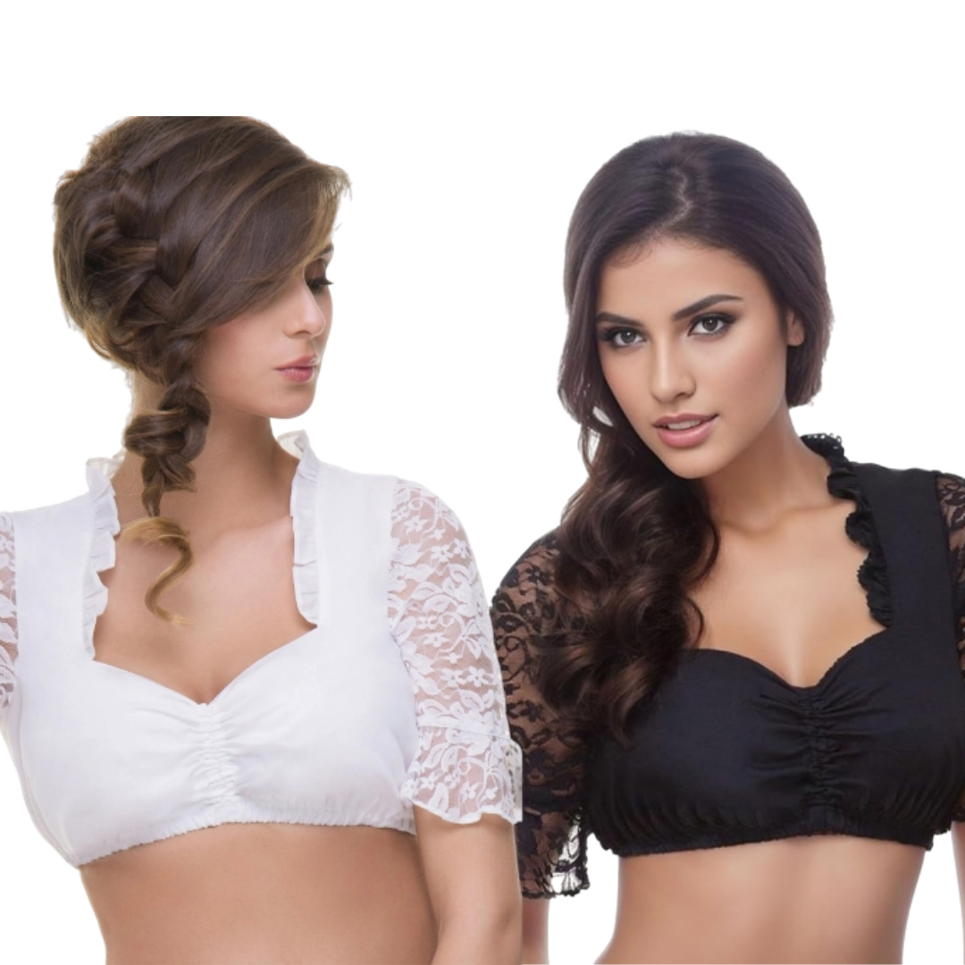Damen Oktoberfest Dirndl Bluse | Kurz Ärmerllos