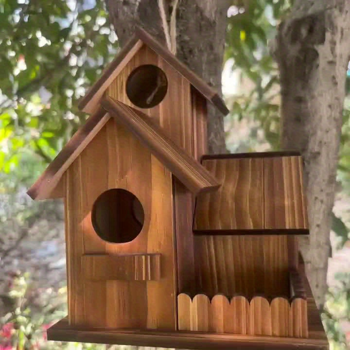 Rustikales Holz Vogelhaus Mehrkammer Outdoor