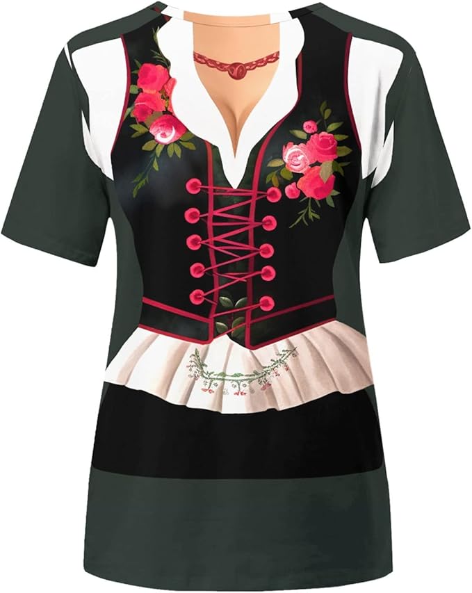 Damen Oktoberfest T-Shirt | Kurzarm Sommerlich