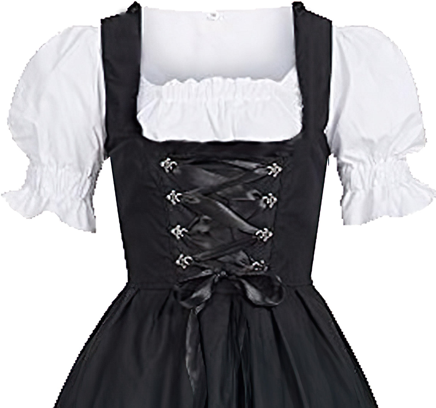 Damen Oktoberfest Dirndl Kleid | Hochgeschlossen Schwarz