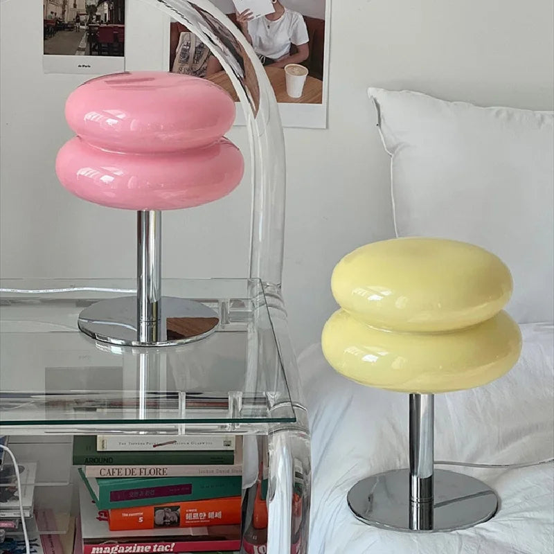 Tischlampe Glas Retro Design Wohnlicht