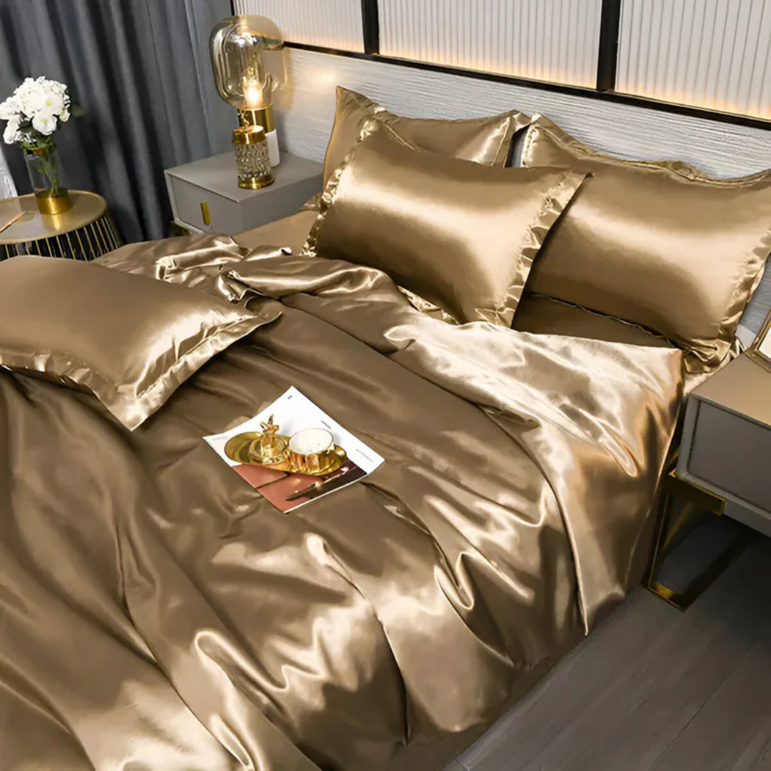 Satin Bettwäsche Set Luxuriös Glänzend