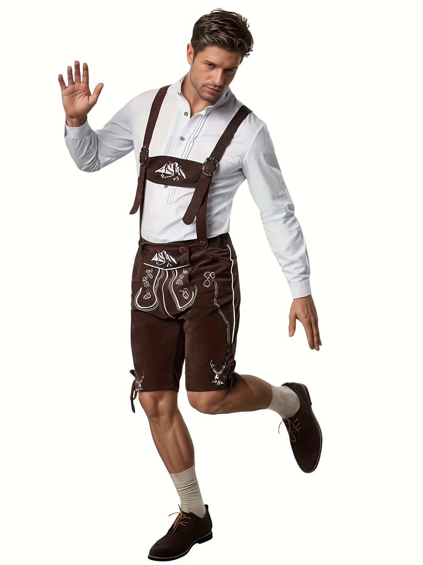 Herren Oktoberfest Trachten Outfit 2025 | Mit Stickerei Hosenträger
