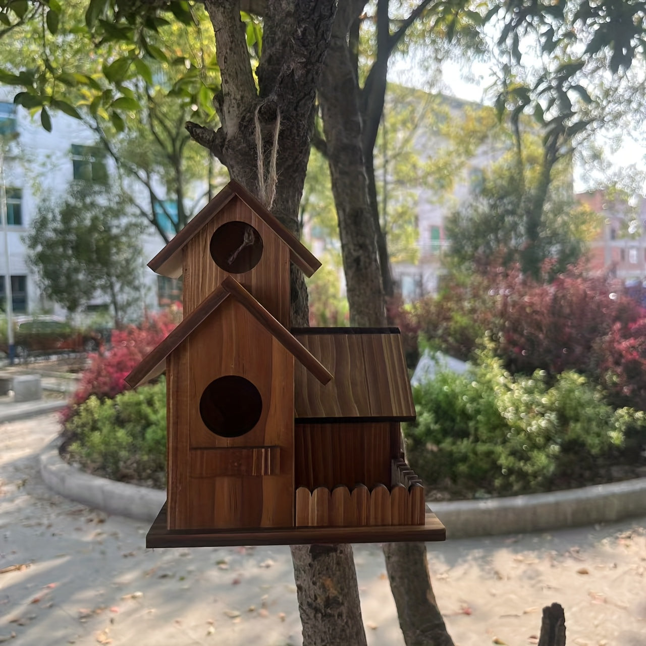 Rustikales Holz Vogelhaus Mehrkammer Outdoor