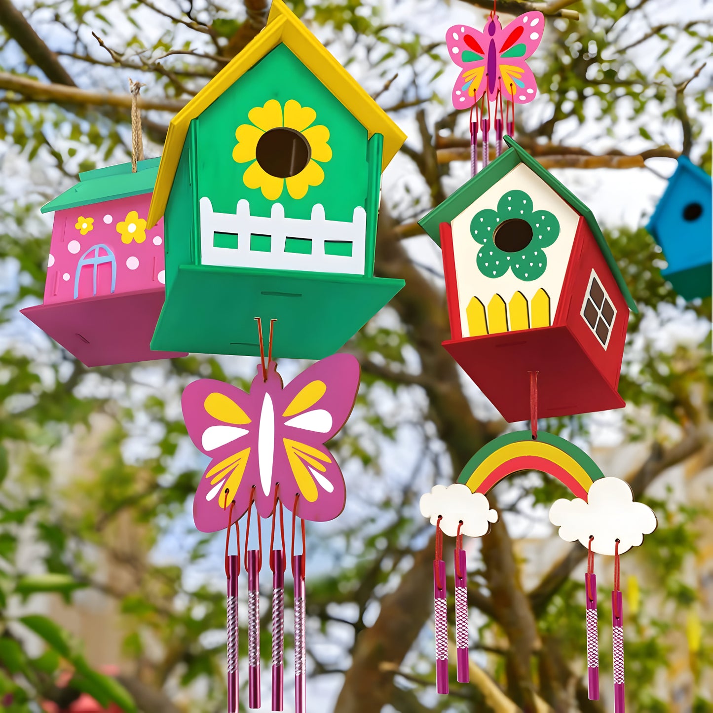 Vogelhaus Holz Bastelset Kinder DIY Malen