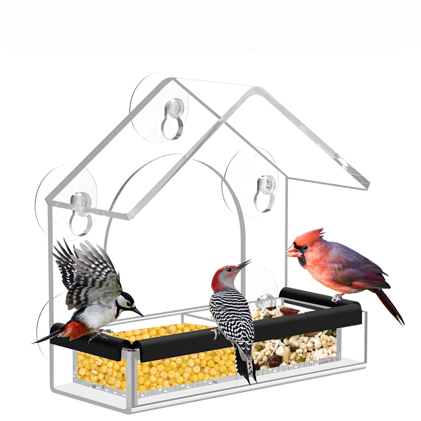 Vogelfutterhaus Acryl Fenster wetterfest durchsichtig