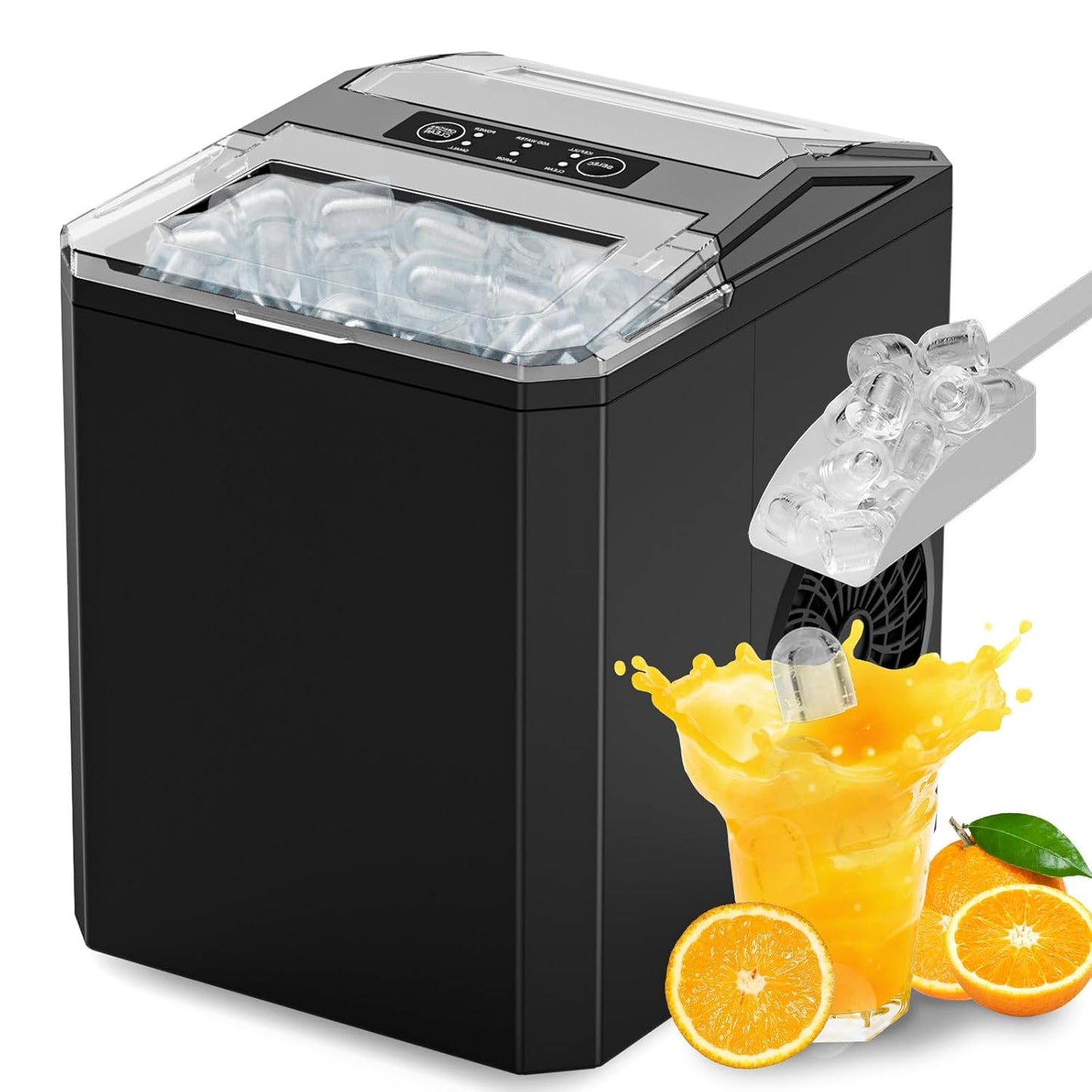 Eiswürfelmaschine Kompakt Schwarz für Küche & Büro