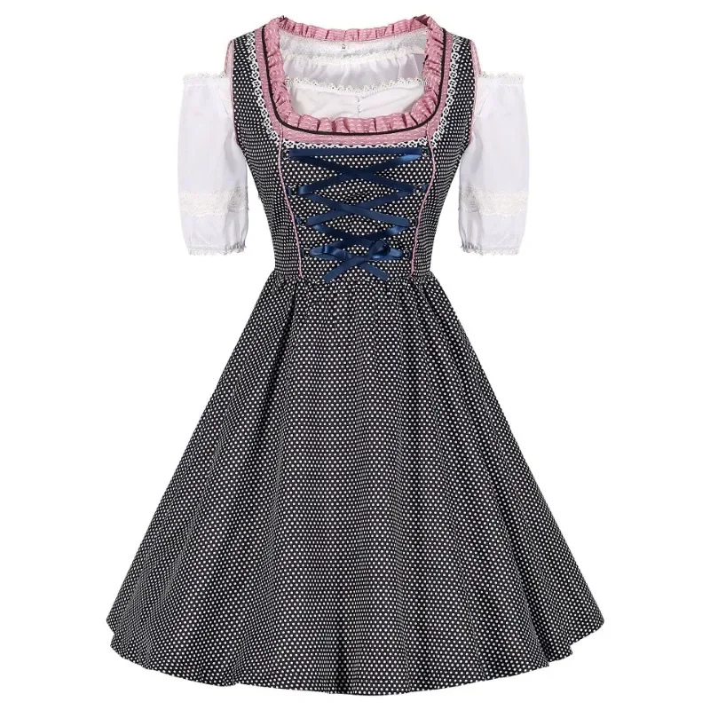Damen Oktoberfest Dirndl Kleid | Kurz Ärmellos