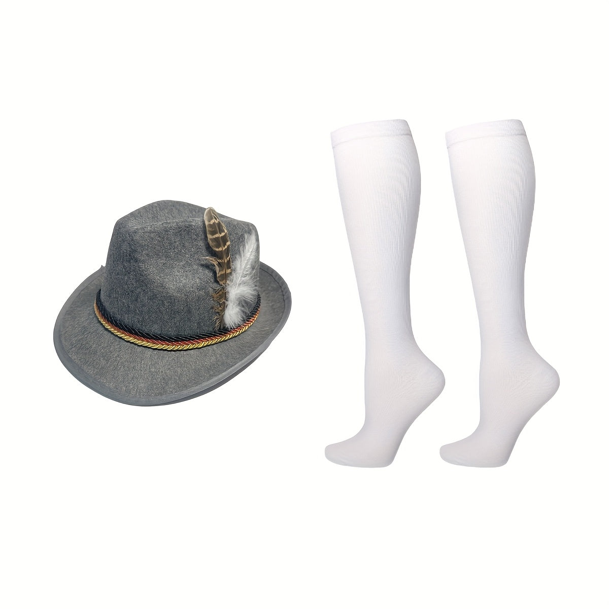 Oktoberfest Trachten Accessoire Set 2025 | Hut und Kniestrümpfe