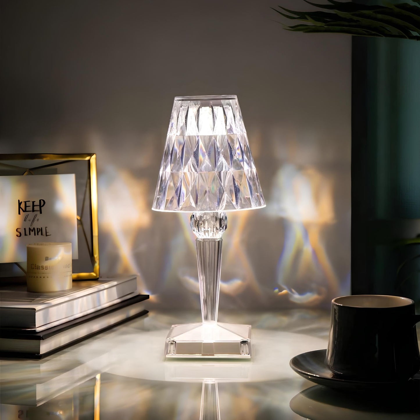 LED Kristall Tischlampe aus Acrylglas Modern
