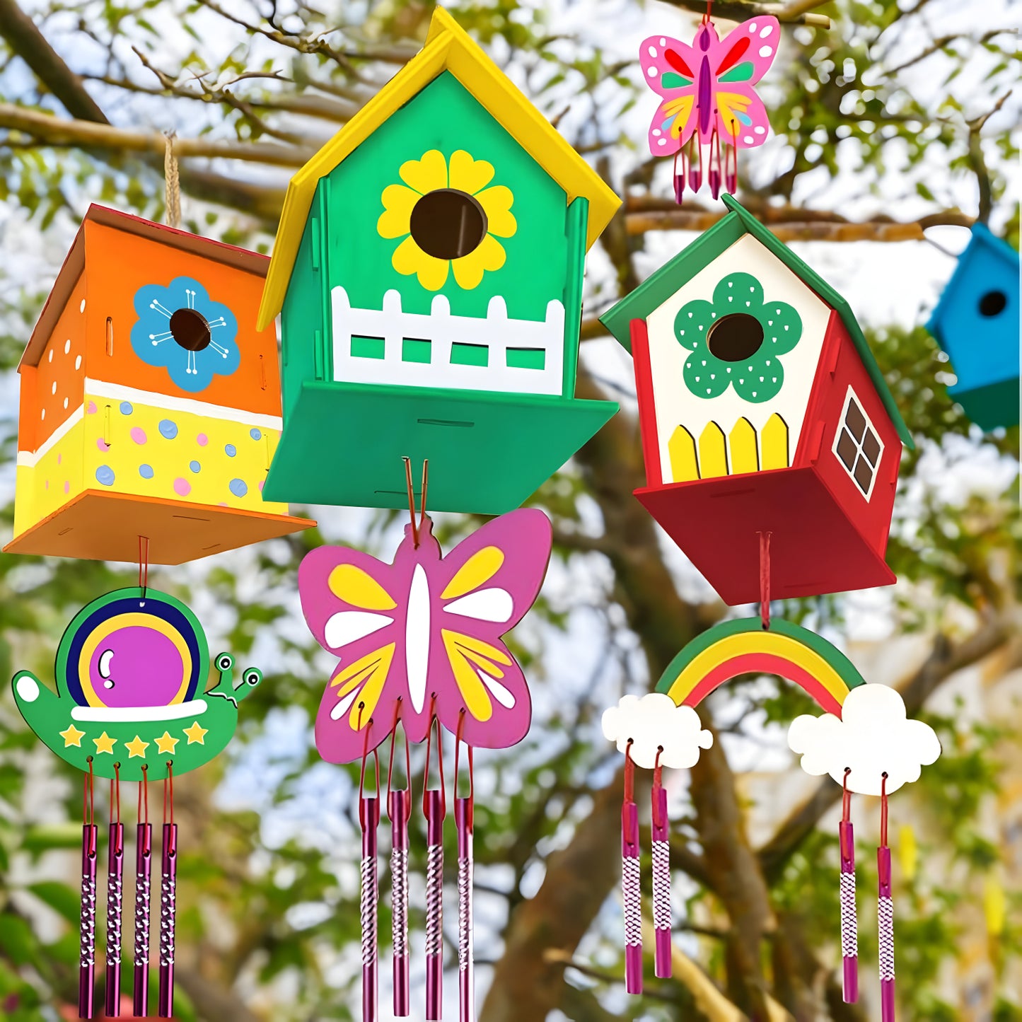 Vogelhaus Holz Bastelset Kinder DIY Malen