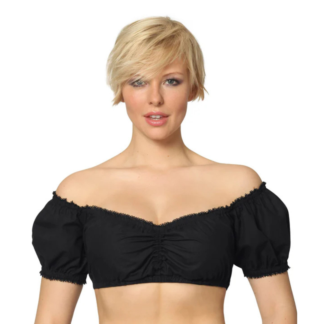 Damen Oktoberfest Dirndl Bluse | Kurz Schulterfrei