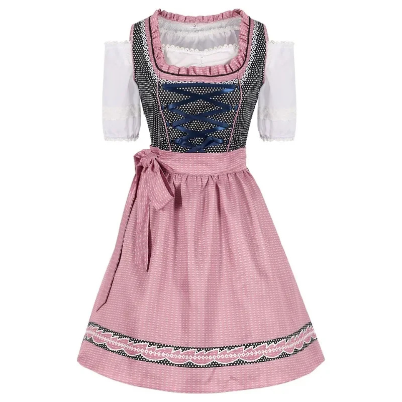Damen Oktoberfest Dirndl Kleid | Kurz Ärmellos