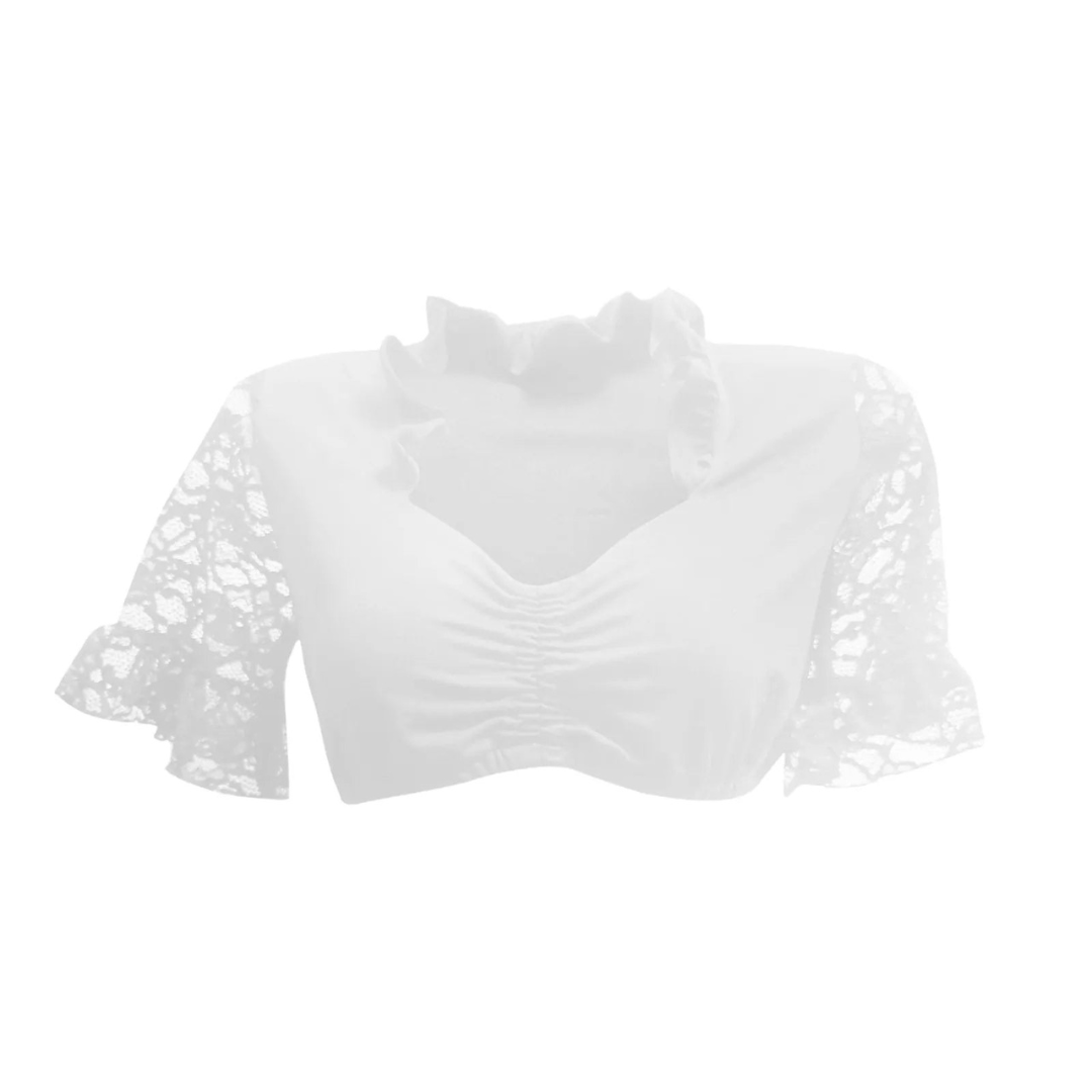 Damen Oktoberfest Dirndl Bluse | Kurz Ärmerllos