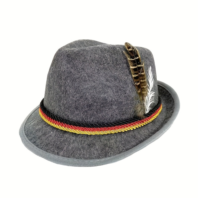 Oktoberfest Trachtenhut mit Feder 2025 | Klassisch Verziert