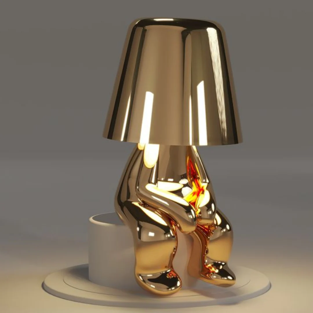 LED Tischlampe Gold Modern Design Figur