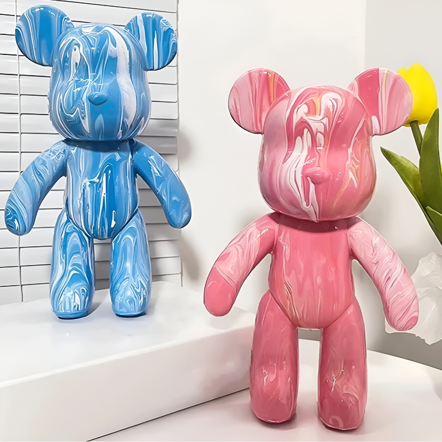 Wohnzimmer Deko Figur Bunter Kunstharz Bär