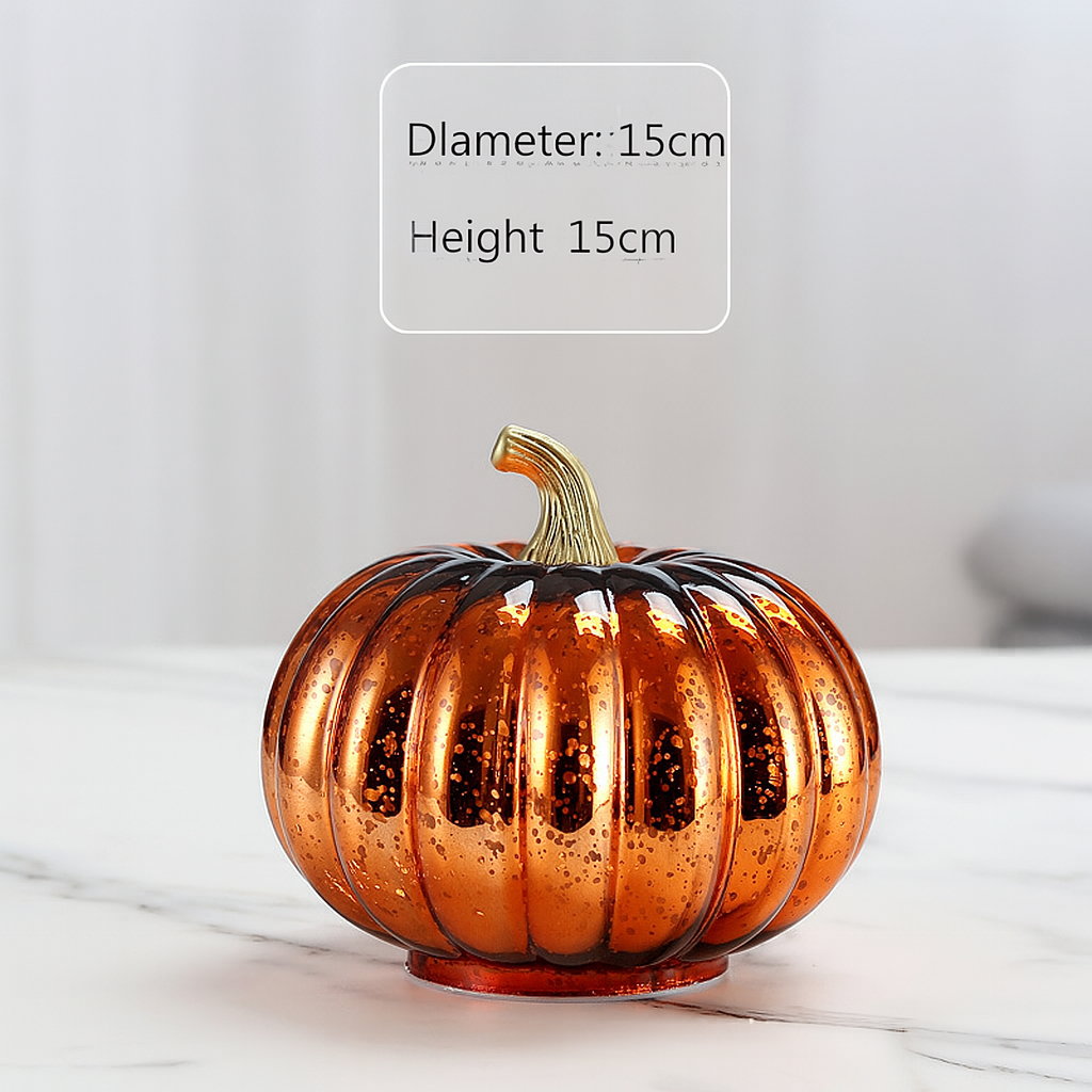 LED Kürbis Deko Glas Set Herbstdeko