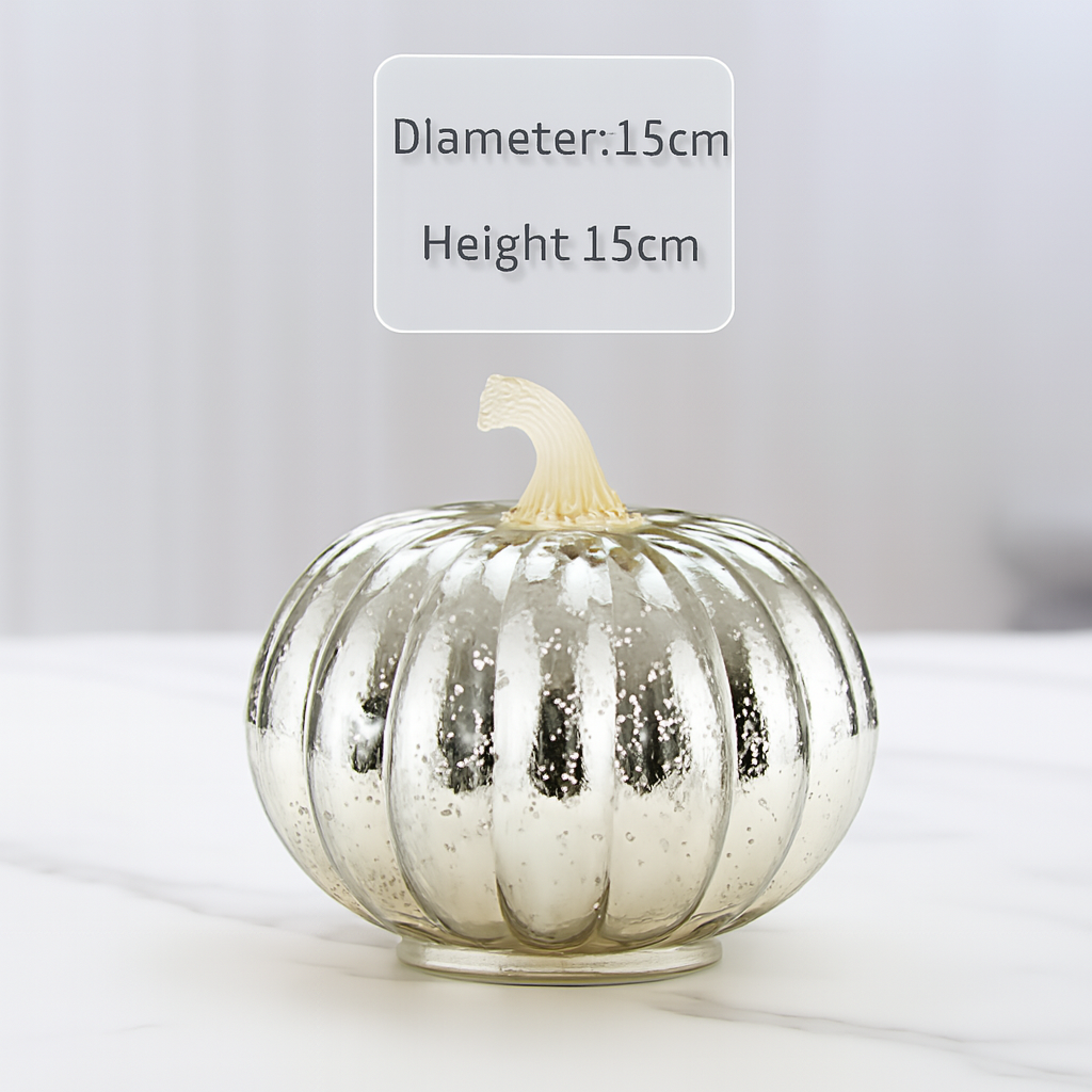 LED Kürbis Deko Glas Set Herbstdeko